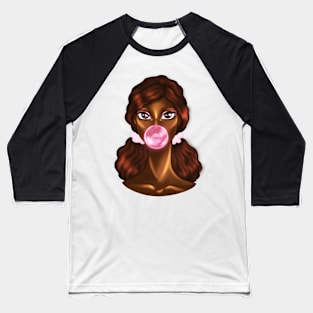 Black Girl Bubble Gum Melanin Poppin Baseball T-Shirt